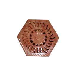 Avinash Handicrafts Brown Textured Reusable Carved Hexagonal Jewellery Box-picture-40