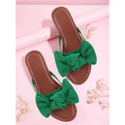 AVIVASTYLE Women Solid Open Toe Flats with Bows-picture-23