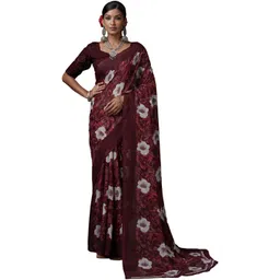 A.V.M. SILK MILLS Floral Poly Georgette Saree-picture-42