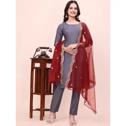 AVNISA ENTERPRISE Embroidered Dupatta with Thread Work-picture-58