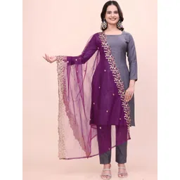 AVNISA ENTERPRISE Embroidered Dupatta with Thread Work-picture-27