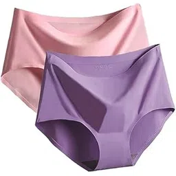 avocet Women's Seamless Hipster Ice Silk Panty Briefs Woman Seamless Underwear Panties Seamless String Panty, Multicolour (Pack of 2)-picture-13