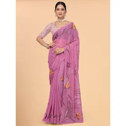 Avojee Floral Printed Floral Saree with Blouse Piece-picture-21