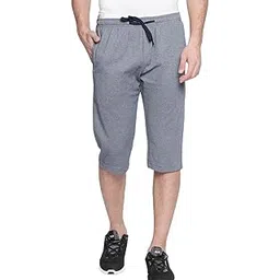 avoq Cotton Knitted Regularfit Basic Three Fourth Capris for Men with Side Zip Pocket for Sports Swim Cycling & Nightwear-picture-10
