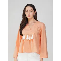 Avor Lifestyle Women Flared Sleeves Cotton Crop Top-picture-41