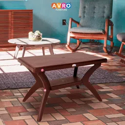 AVRO FURNITURE Magna Cross Legged Rectangular Shape 6 Seater Plastic Dining Table for Home, Dining Room, Office,Restaurants, Cafeterias, Garden|Indoor and Outdoor|1 Dining Table|Color Brown image 1