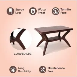 AVRO FURNITURE Magna Cross Legged Rectangular Shape 6 Seater Plastic Dining Table for Home, Dining Room, Office,Restaurants, Cafeterias, Garden|Indoor and Outdoor|1 Dining Table|Color Brown image 3