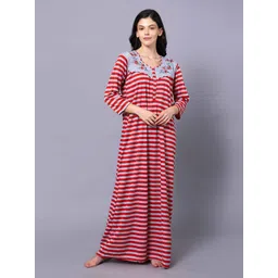 AVYAY Striped Maxi Nightdress-picture-32