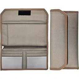 avyrdo Multi-Purpose Document Organiser Wallet, Card Holder, Cheque Book Cover, Vehicle or Car Paper and More with Mat Finish, Pack of 1 (Brown)-picture-12