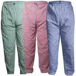 awala fashion Mens Cotton Checkered Pyjama for Night Wear, Relaxation and Sleep (Pack of 3)(Green,Red&Blue)-picture-47