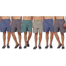 awala fashion | Men’s Regular Fit 100% Cotton Casual Lounge Shorts | Dual Pocket Sleep Shorts Pack of 6 (Multicolour) (Large)-picture-43