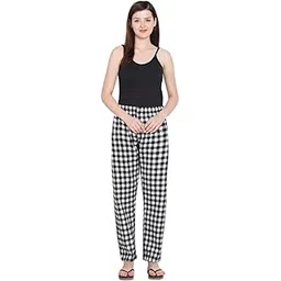 awala fashion Women cotton check pajama pants lower night yoga racing gym-picture-46