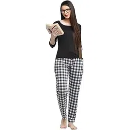 awala fashion Women's Regular Fit Cotton Checkered Casual Pyjama Lower Pant (Color-Black) Pack of 1-Size-M-L-XL-XXL-30-32-34-36-38--picture-44