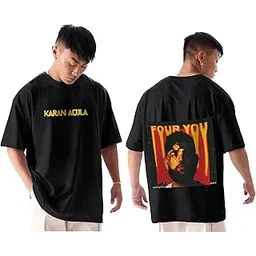 awara bacha Karan Ajula Oversized Black Tshirt for Men and Women Drop Shoulder Unisex Baggy Loose Fit T-Shirts-picture-52