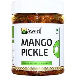 Aweri Mango Pickle (400g): Must Have Tangy, Spicy Delight | 100% Natural Homemade Taste | Low Salt | Less Oil | Made with Cold Pressed Mustard Oil | Hygienic Preparation & Packing | Aam Ka Achaar-picture-14