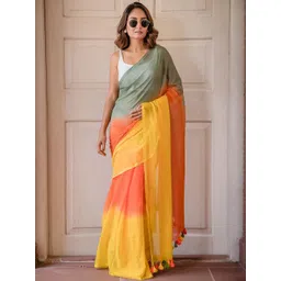 AWRIYA Tie and Dye Chanderi Saree-picture-22