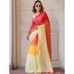 AWRIYA Women Cotton Ombre Chanderi Saree-picture-15