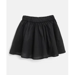 Aww Hunnie 100% Cotton Solid Flared Skirt - Black-picture-21