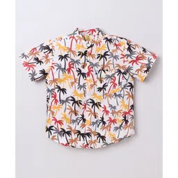 Aww Hunnie Cambric Woven Half Sleeves Palm Trees Printed Shirt - Multi Colour-picture-27