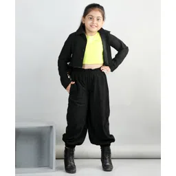 Aww Hunnie Corduroy Full Sleeves Solid Shirt With Tee & Joggers - Black & Green-picture-19