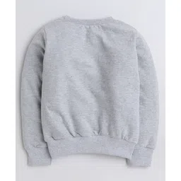 Aww Hunnie Full Sleeves Giraffe Printed Cotton Terry Autumn Winter Sweatshirt - Grey image 3