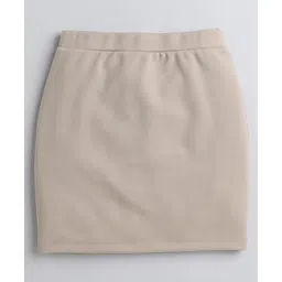 Aww Hunnie Pencil Skirt With Back Slit - Cream-picture-22