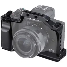 Axcess Cage for Canon EOS M50 and M5 Camera, Aluminum Vlogging Video Film Movie Making Rig Stabilizer with Handgrip 1/4 3/8 Inch Screw Holes Cold Shoe Camera Rig image 1