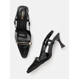 AXIUM Slim Heeled Mules With Metallic Detail-picture-13