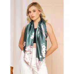 axolotl Printed Satin Blend Women Multicolor Scarf-picture-14