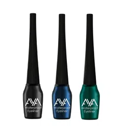 AYA Set Of 3 Long Lasting & Waterproof Liquid Eyeliners 5ml Each - Black + Blue + Green-picture-15