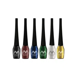AYA Waterproof Eyeliner - Black, Brown, Blue, Green, Silver, Golden (Set of 6)-picture-10