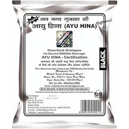 AYU HINA Henna Naturals Bhavnagar Henna Mehndi 45gm (Black, Pack of 8)-picture-21