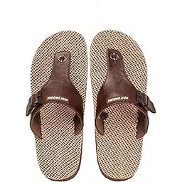 ayurpaduka Men’s Sandals | Comfortable Flip Flops with Adjustable Strap | Durable Rubber Sole for Anti-Slip Protection | Lightweight & Breathable Beach Footwear | Casual Outdoor & Indoor Use (444/N)-picture-22