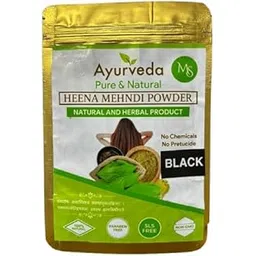 Ayurveda Natural Henna powder for hair Colour and Growth (Colour- Black)-picture-29