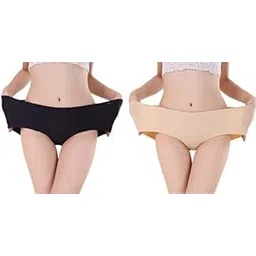 ayushicreationa Women's Invisible Seamless Ice Cool Mid Rise Cotton No Show Laser Cut Hipster Panties (Black, Free Size) Pack of 1-picture-12