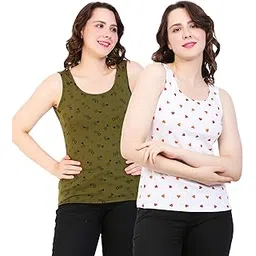 ayvina Women Printed Tank Top – Cotton Sleeveless Stylish Casual Wear Printed Tank Tops for Women Girls Ladies – Soft Comfortable Gym Yoga Workout Summer Tops-PACK OF 2-picture-50
