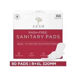 Azah Sanitary Pads For Women 100% Rash Free 3x More Absorbent Ultra Soft R+XL - Pack of 80-image-10