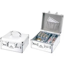 Azelf Cash Storage Box Without Key – Keyless Money Box with Combination Lock, Metal Cash Safe with Coin Tray for Home, Office, or Business Use-image-15