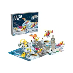 Azhari Build & Play 178pcs 6 in 1 Diy Take Apart Toys Vehicle Transportation Building Kids Flexible Screw Assembly Blocks Toy with 3 D Scene Puzzle Color Design May Vary-picture-23