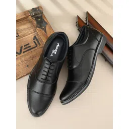 Azzaro Black Men Black Solid Formal Derbys-picture-15