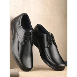 Azzaro Black Men Black Solid Formal Derbys image 1