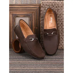 Azzaro Black Men Brown Textured Loafers-picture-33