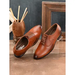Azzaro Black Men Tan Solid Formal Derbys-picture-16
