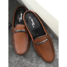 Azzaro Black Men Tan Textured Lightweight Loafers-picture-22