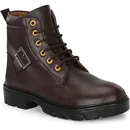 azzaro black Men's Casual Ankle-Length Boots | Stylish Durable Synthetic Leather Footwear All Day Comfort Slip On Lace Up Lightweight Soft Cushioned-picture-19