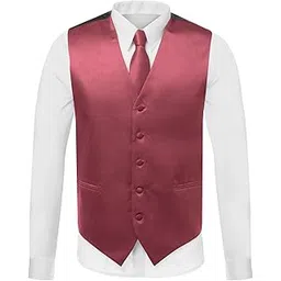 azzurro Men's Dress Vest Set Neck Tie, Hanky for Suit Or Tuxedo-picture-12