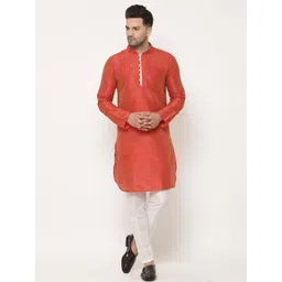 B BEN Men Orange Kurta Sets-picture-26