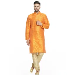 B BEN Men Orange Kurta Sets-picture-36