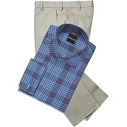 b bigreams - your comfort is our mission BIGREAMS Men's Unstitched Cotton Checkered 1.5 Meter Shirt Houndstooth Light Weight 1.25 Meter Trouser Fabric Pack of 2-picture-28