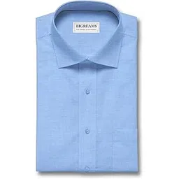 b bigreams - your comfort is our mission BIGREAMS Men's Unstitched Pure Cotton Chambray Casual Summer Plain Shirt Fabric-picture-36